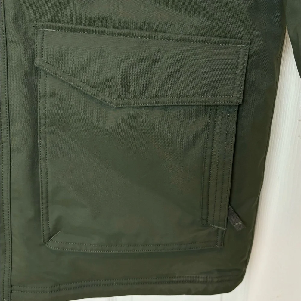 Eddie Bauer Men’s Superior Down Parka Jacket Large Army Green w Faux Fur Trim - Picture 10 of 17
